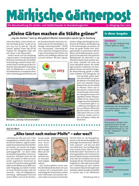 Ausgabe 06 / 2013 - Kreisverband Potsdam der Garten-und ...