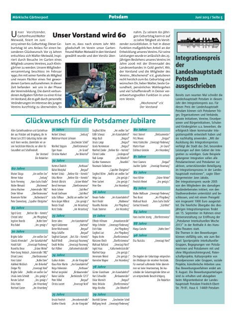 Ausgabe 06 / 2013 - Kreisverband Potsdam der Garten-und ...