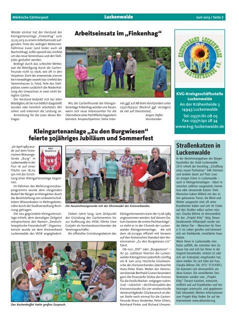 Ausgabe 06 / 2013 - Kreisverband Potsdam der Garten-und ...