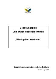 Spezielle artenschutzrechtliche Prüfung - Stadt Wertheim