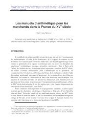 Les manuels d'arithmétique pour les marchands dans la France - Ens