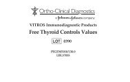 Free Thyroid Controls Values - Ortho Clinical Diagnostics