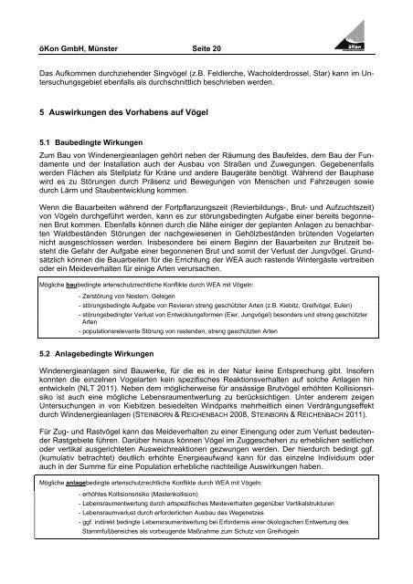 Artenschutzrechtliche Prüfung Vögel - in der Gemeinde Rosendahl