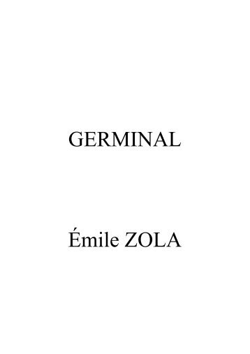 GERMINAL Émile ZOLA - Pitbook.com