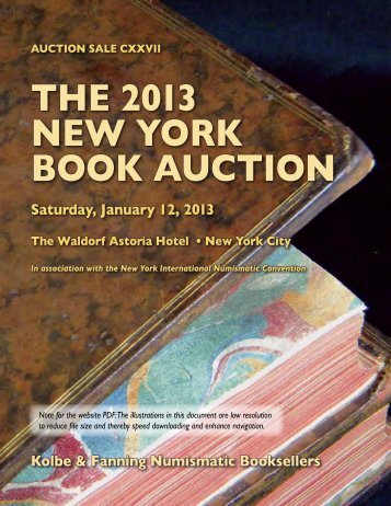 the 2013 new york book auction - Kolbe & Fanning Numismatic ...