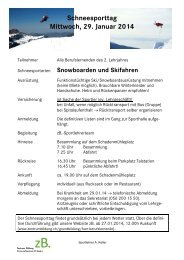 Flyer Sportarten