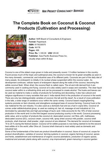 The Complete Book on Coconut & Coconut Products - NIIR Project ...