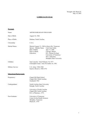 CURRICULUM VITAE - The University of Tennessee Health Science ...