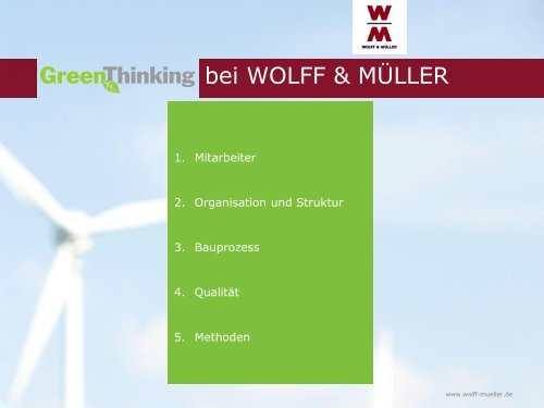 WOLFF & MÜLLER Green Thinking bei WOLFF ... - sia-projekt