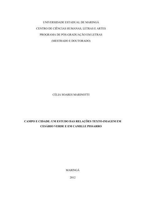 Dissertação completa - Programa de Pós-Graduação em Letras - UEM