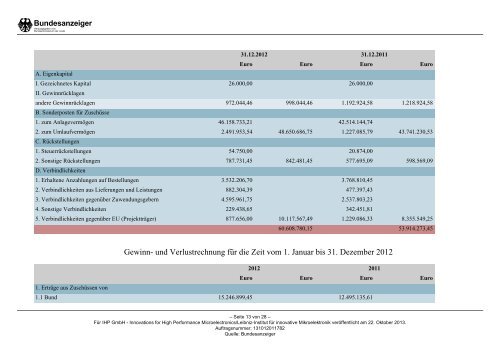 Jahresabschluss 2012 (PDF 100 kB) - IHP Microelectronics