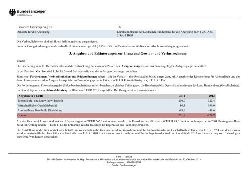 Jahresabschluss 2012 (PDF 100 kB) - IHP Microelectronics