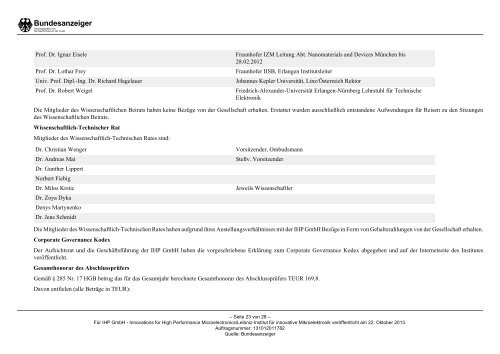 Jahresabschluss 2012 (PDF 100 kB) - IHP Microelectronics