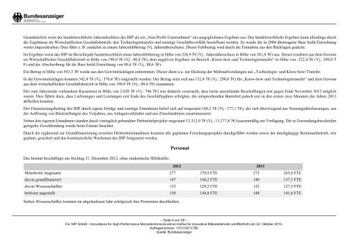 Jahresabschluss 2012 (PDF 100 kB) - IHP Microelectronics