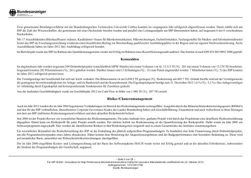 Jahresabschluss 2012 (PDF 100 kB) - IHP Microelectronics