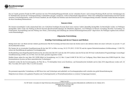 Jahresabschluss 2012 (PDF 100 kB) - IHP Microelectronics