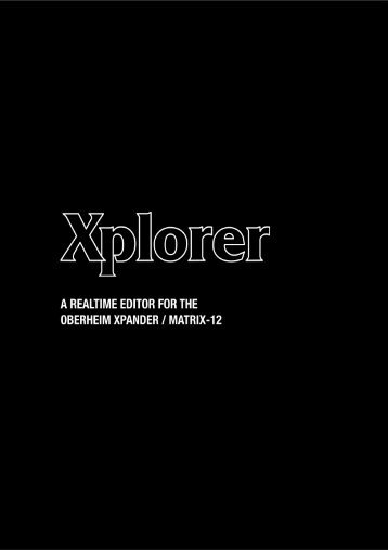 the user manual - Xplorer - Free