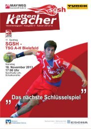 Das nächste Schlüsselspiel - SG Schalksmühle-Halver