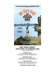 ONE TRACK HEART: THE STORY OF KRISHNA DAS - Zeitgeist Films.