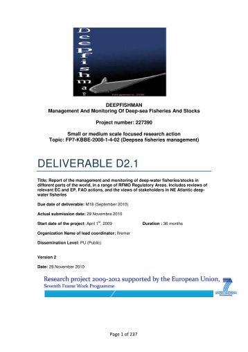 DELIVERABLE D2.1 - Ifremer