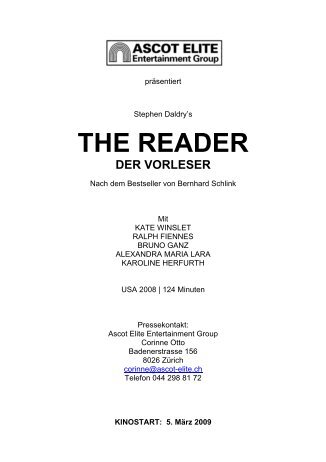 THE READER DER VORLESER - Ascot Elite Entertainment Group