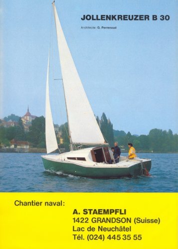 Prospectus Jollenkreuzer B 30 - chantier naval Staempfli