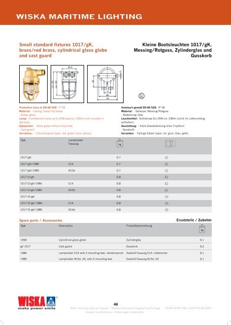 WISKA MARITIME LIGHTING - Ysebaert