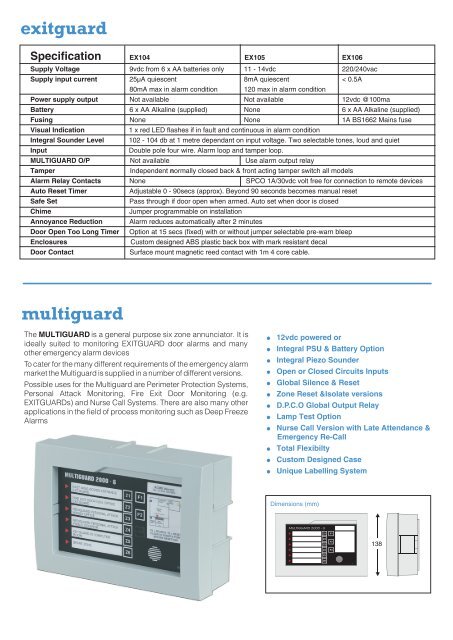 Exitguard 100 Series - Safelincs