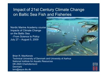 Impact of 21st Century Climate Change on Baltic Sea Fish ... - BALTEX