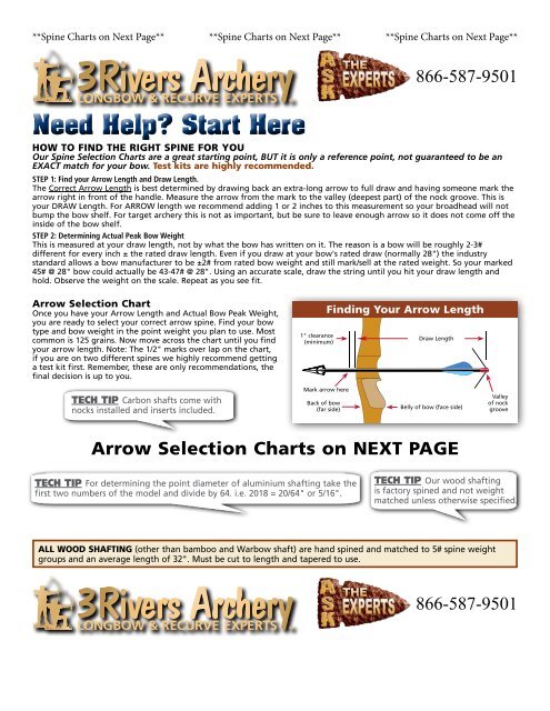3rivers Archery Arrow Chart