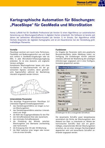 „PlaceSlope“ für GeoMedia und MicroStation - Hansa Luftbild AG