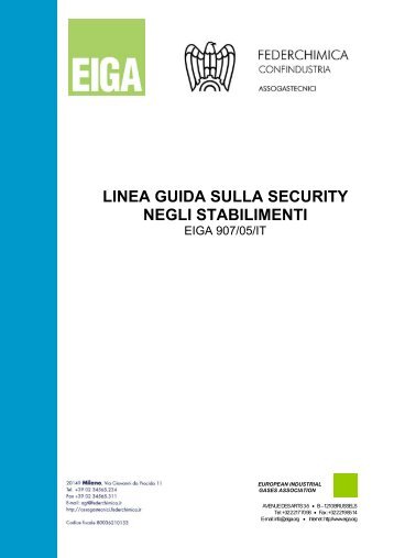 linea guida sulla security negli stabilimenti - Assogastecnici