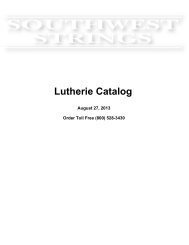 Southwest Strings Lutherie Catalog