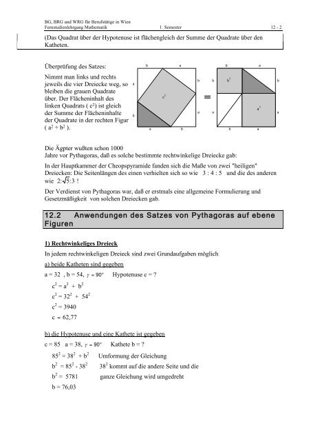 12.1 Lehrsatz des Pythagoras