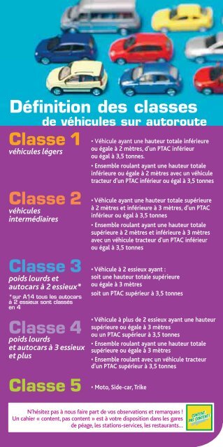 Définition des classes de véhicules sur autoroute - Alis