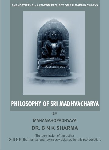 PHILOSOPHY OF SRI MADHVACHARYA - Michael Sudduth