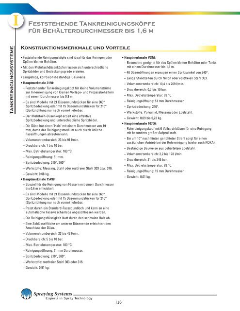 Düsen, Standardspritzbild - Spraying Systems Co.