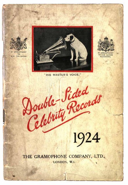 His Master's Voice Celebrity Records 1924