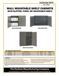 Durham HWBMT-367234-95 Extra Heavy Duty Machine Table - Each