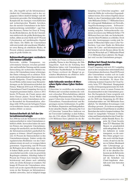 Ausgabe 11/2013 Wirtschaftsnachrichten Süd