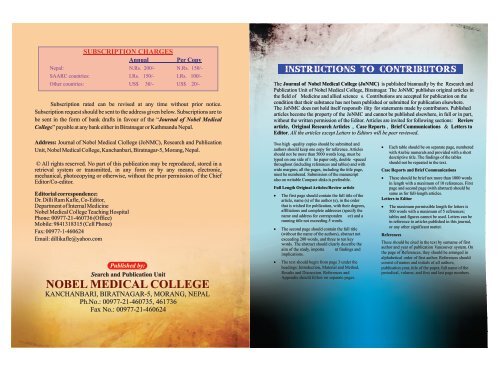 Journal of - Nobel Medical College