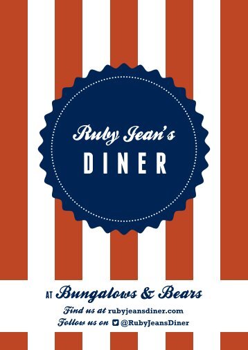 Ruby Jeans Diner Menu - Bungalows and Bears