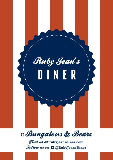 Ruby Jeans Diner Menu Bungalows And Bears Ruby Jeans Diner Menu Bungalows And Bears