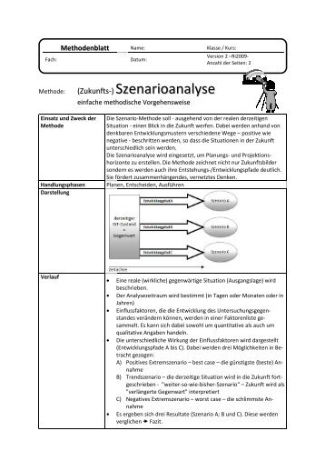 Methodenblatt Zukunftsszenario - Riepel.net