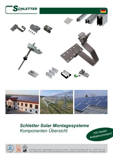 Schletter produktkatalog