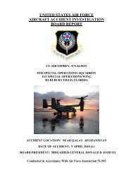 united states air force aircraft accident investigation board report