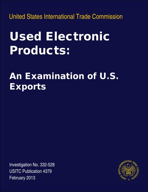 Used Exports of - Electronic Products: An examination USITC US