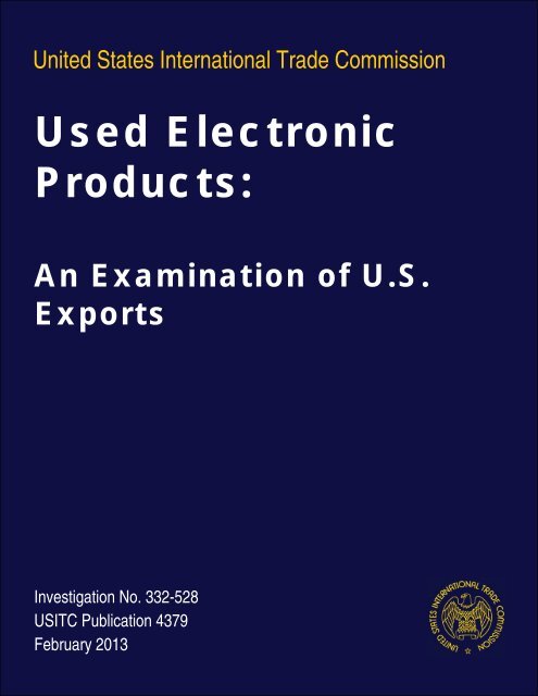 Used Exports of - Electronic Products: An examination USITC US