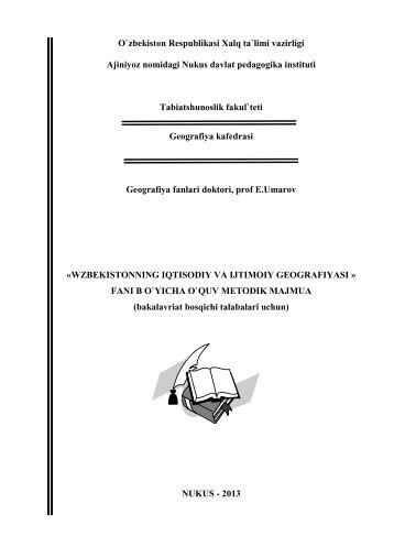 O`zbekstannin` ekonomikaliq ha`m sotsialliq geografiyasi uzb