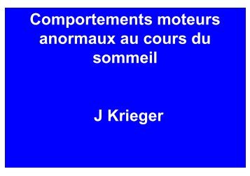 Comportements complexes au cours du sommeil - Sleeponline